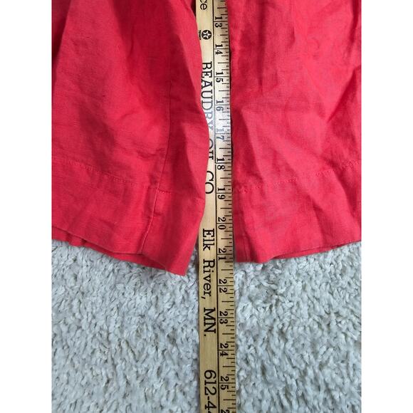 Athleta Playa Linen Wide Crop Pant in Passionfruit Coral Palazzo Size 8P - Picture 3 of 11